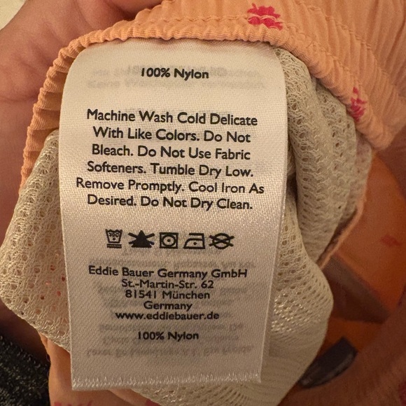 Women's Eddie Bauer Tidal High Rise Shorts - Print in Carrot. Size M - Picture 6 of 6